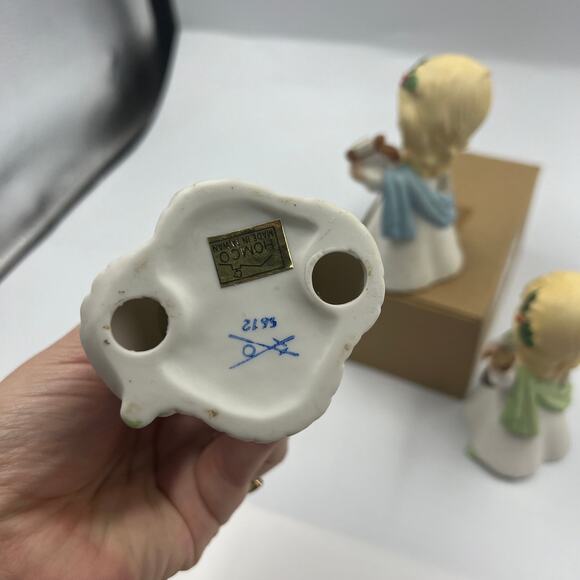 Vintage Set 3 Homco Christmas Ceramic Carolers Holiday Figurines Harp Mandolin - Picture 7 of 14